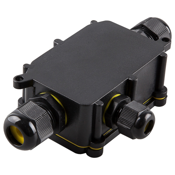 Коробка распределительная STEKKER LD523 водонепроницаемая на 3 выхода, 450V, 140х78х36, черный