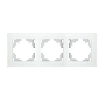 Рамка 3-местная, стекло, STEKKER, GFR00-7003-01, серия Катрин, белый