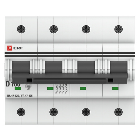 Выключатель автоматический ВА МОД 4П 100А D 15кА PROxima EKF