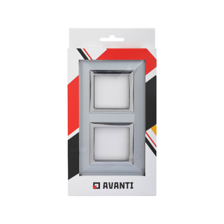 Рамка из металла, "Avanti", светло-серебристая, 2 поста (4 мод.) DKC