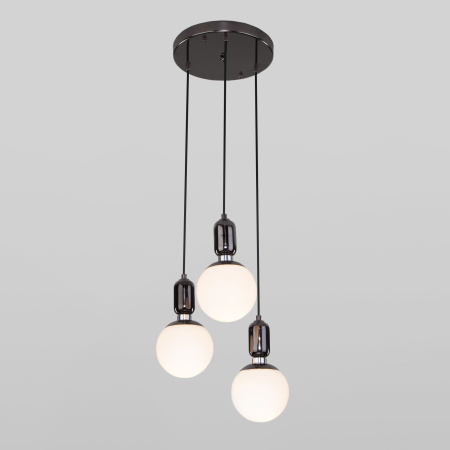 Подвесной светильник со стеклянными плафонами 3*E27 60Вт чёрный жемчуг IP20 Bubble (50151/3 черный жемчуг) Eurosvet