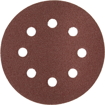 Круг шлифовальный "Мастер" универсальный, из абразивной бумаги на велкро основе, 8 отверстий, Р120, 125мм, 5шт ЗУБР