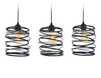 Подвесной светильник в стиле лофт TR8403/3 BK черный E27/3 max 60W 720*180*1000 Ambrella Light