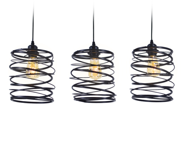Подвесной светильник в стиле лофт TR8403/3 BK черный E27/3 max 60W 720*180*1000 Ambrella Light