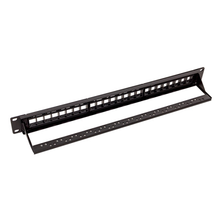 Патч-панель модульная TERACOM PRO 19'' 1U неэкранированная 24 порта с органайзером (пустая) EKF