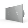 Сенсорный выключатель 2 клавиши (1-1), 2 поста Серый Livolo