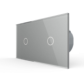Сенсорный выключатель 2 клавиши (1-1), 2 поста Серый Livolo