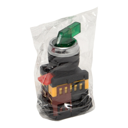 Переключатель ANLC-22 2P зеленый с подсветкой 220В NO+NC PROxima EKF