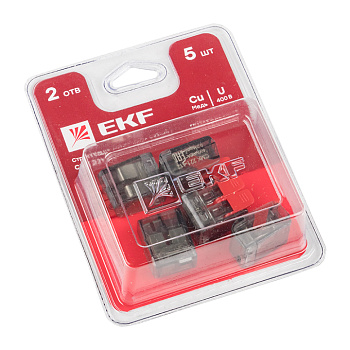 Клемма СМК 221-412 2 отверстия 0,2-4,0 мм2 блистер (5шт) PROxima EKF