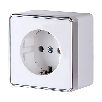 Розетка с заземлением (белая) Gallant ОУ IP20 Werkel