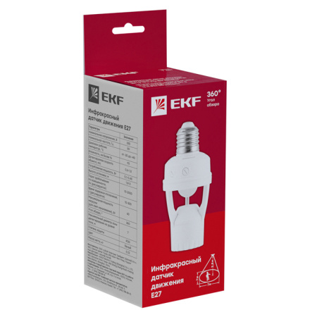 ИК датчик движения E27 60Вт 360гр, до 7м IP20 PROxima EKF