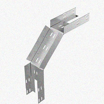 Лоток перфорированный КС 200х80-90 УТ1,5 для поворота трассы вниз на 90, оцинкованный лист, S1,0