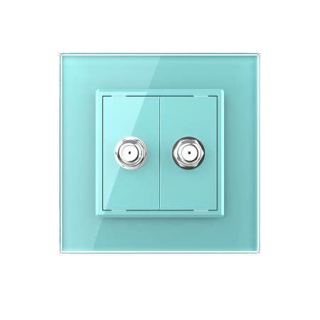 Розетка спутниковая SAT двойная Зеленая Livolo