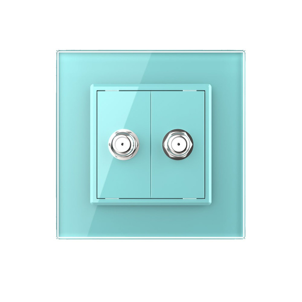 Розетка спутниковая SAT двойная Зеленая Livolo