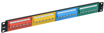 ITK 1U патч-панель кат.5E UTP 24 порта (Dual IDC) угловой порт 45 градусов