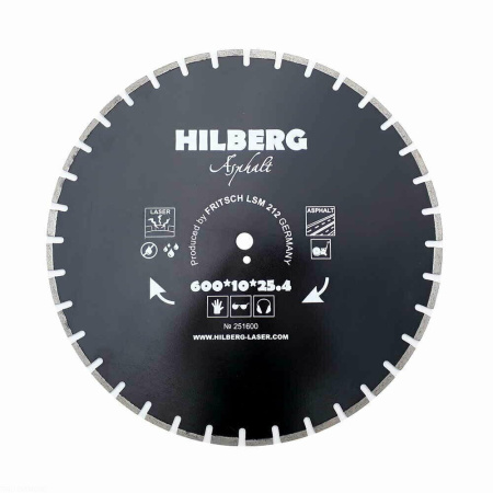 Диск алмазный отрезной 600*25,4*12 Hard Materials Лазер асфальт 251600 Hilberg