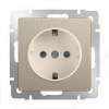 Встраиваемые механизмы Розетка СУ 1 мест. с зазем. 16А шампань рифленый IP20 Werkel