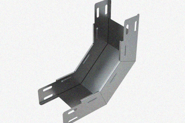 Лоток замковый глухой КПЗГ 100х100-90 УТ1,5 для поворота трассы вверх на 90, оцинкованный лист S1,0