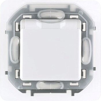 INSPIRIA Механизм розетки без лицевой панели СУ 1 мест. с защит. шторками и откидной крышкой 16А белый IP44 Legrand