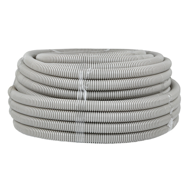 Труба гофр, ПВХ с протяжкой d32 мм (50 м) серая EKF-Plast