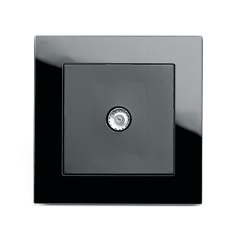 Розетка телевизионная 1-местная, STEKKER, GLS00-7008-05, 75 Ом, 5-862МГц, серия Катрин, черный