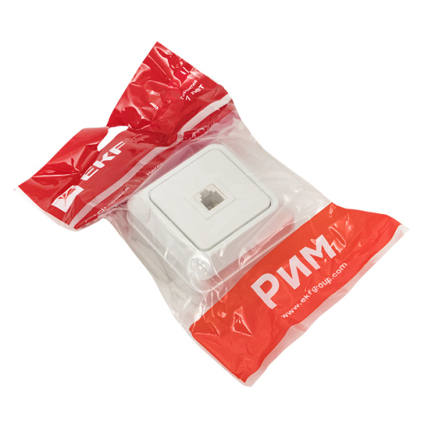 Рим Розетка Phone 1-мест, бел, EKF