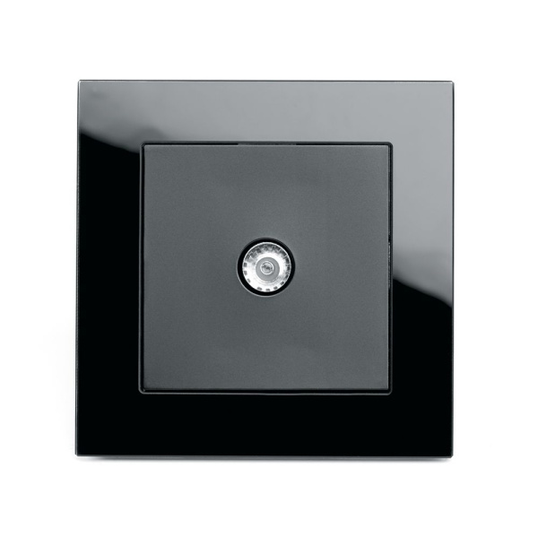 Розетка телевизионная 1-местная, STEKKER, GLS00-7008-05, 75 Ом, 5-862МГц, серия Катрин, черный