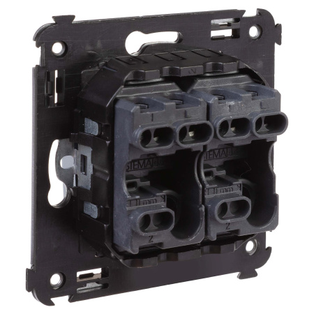 Выключатель двухклавишный в стену, "Avanti", "Закаленная сталь" DKC