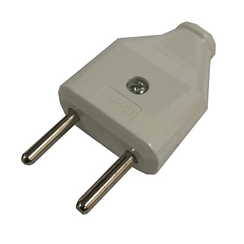 Вилка разборная GRV-P-6-F-W-IP20, 6А, плоская, б/з, белая, IP20, 1/50/1200 General