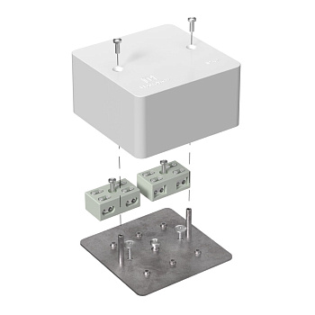 Коробка огнестойкая разветвительная для кабель-канала 40-0460-FR6.0-4-4-Р Е15-Е60 85х85х45 RAL9003 Промрукав (44 шт/уп)