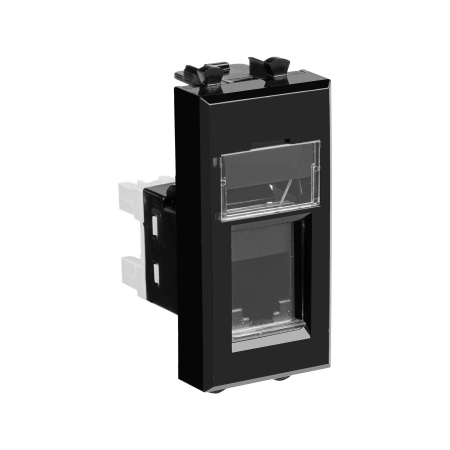 Телефонная розетка RJ-12 модульная, "Avanti", "Черный квадрат", 1 модуль DKC