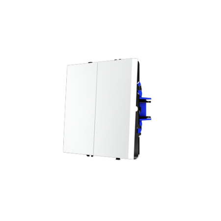 Проходной переключатель встраиваемый Voltum S70 двухклавишный 10А, (белый матовый)