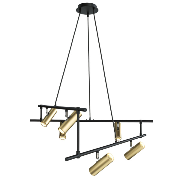 Подвесной светильник 12*GU10 50Вт Черный с Золотом IP20 Rami MOD128PL-12GB Technical