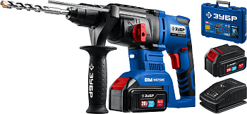 20В бесщеточный перфоратор, 2 АКБ (4Ач), в кейсе, Профессионал. PB-260-42 ЗУБР