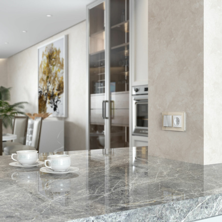 Выключатель двухклавишный (белый матовый) СУ IP20 Werkel