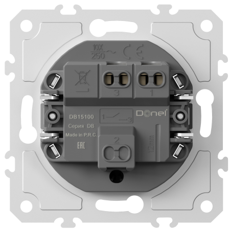 Donel механизм кнопки звонка 1-но клавишный, 1н.о. 10 A 250 В~, серия DB