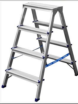Стремянка двухсторонняя алюминиевая 4 ступени СИБИН