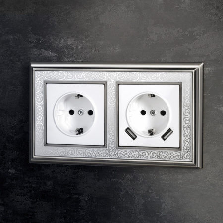 Встраиваемые механизмы Розетка СУ 1 мест. с зазем. и шторками 16А Белый IP20 Werkel