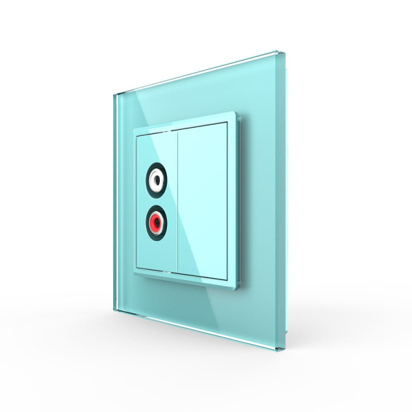 Розетка аудио RCA "2-ой тюльпан" Зеленая Livolo