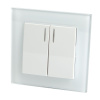 Выключатель 2-клавишный c индикатором, STEKKER, GLS10-7002-01, 250В, 10А, серия Катрин, белый