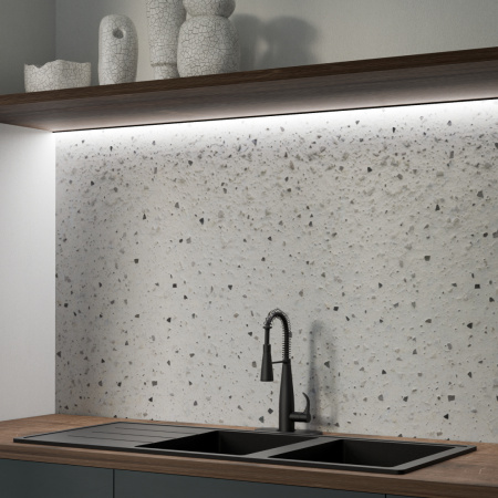 08-02-Б Профиль алюминиевый для светодиодной ленты, анод., встраиваемый, белый, 22х6мм, 2м, шир. ленты до 10мм, индивидуальная упаковка (рассеиватель 