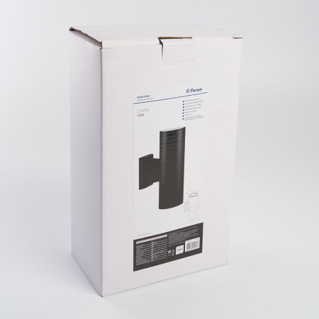 Светильник садово-парковый Feron DH0702, на стену вверх/вниз, 2*E27 230V, черный