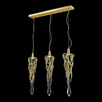 Светильник подвесной Матовое золото/Прозрачный GU10 3*40Вт WE186.03.403 WERTMARK