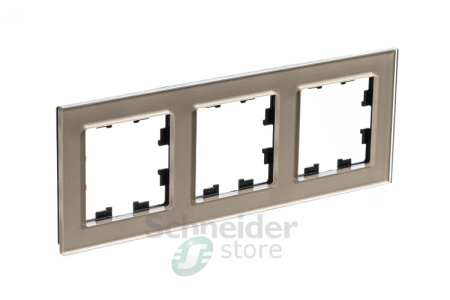ATLASDESIGN NATURE Рамка горизонт/вертик 3 пост . органическое стекло шампань IP20 Schneider Electric