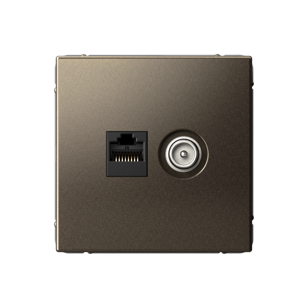 ARTGALLERY РОЗЕТКА двойная ТВ + компьютерная RJ45, кат. 5Е, МОККО Systeme Electric