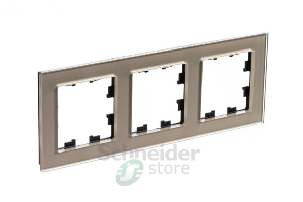 ATLASDESIGN NATURE Рамка горизонт/вертик 3 пост . органическое стекло шампань IP20 Schneider Electric