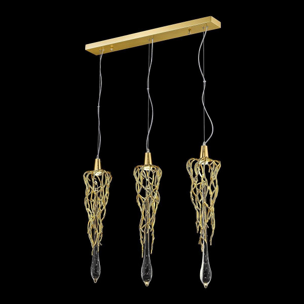 Светильник подвесной Матовое золото/Прозрачный GU10 3*40Вт WE186.03.403 WERTMARK