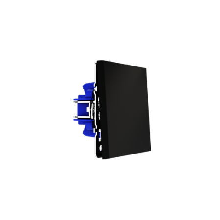 Перекрестный переключатель встраиваемый Voltum S70 одноклавишный 10А, (черный матовый)