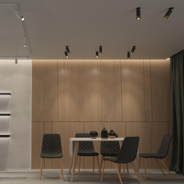 Св-к встр.IP20 GU10 9W 220V SLIM черный/золото NOVOTECH