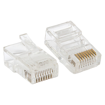 Коннектор RJ-45 TERACOM неэкранированный 8P8C Cat,5E универсальный (упак,50шт) EKF